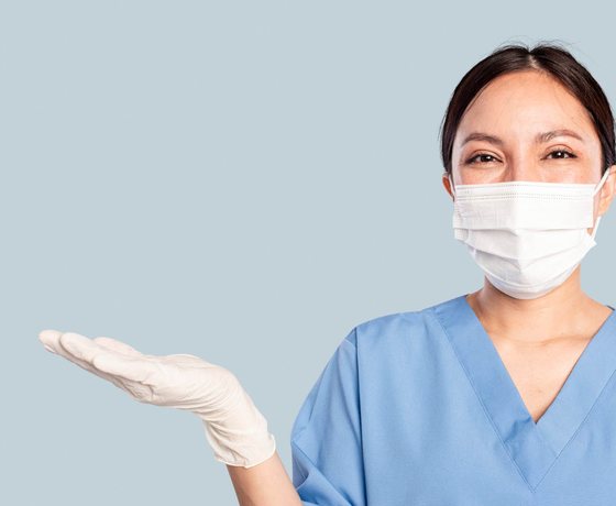 A friendly nurse welcoming patients